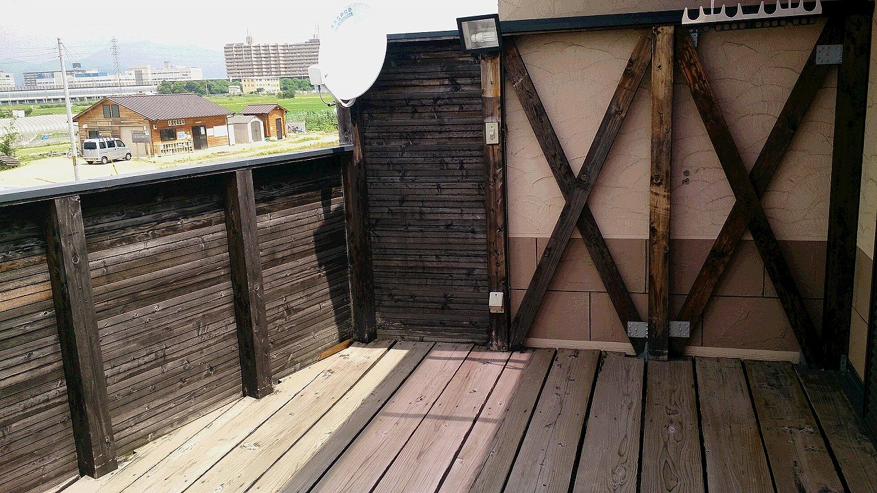 京都市伏見区　木製バルコニーからアルミバルコニーへ新調工事2