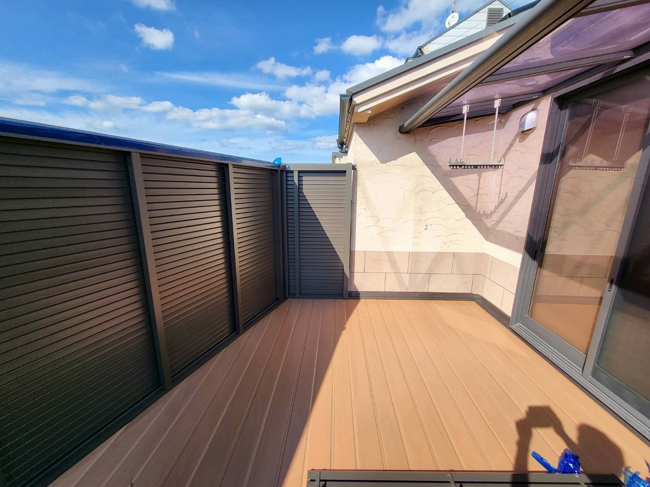 京都市伏見区　木製バルコニーからアルミバルコニーへ新調工事2