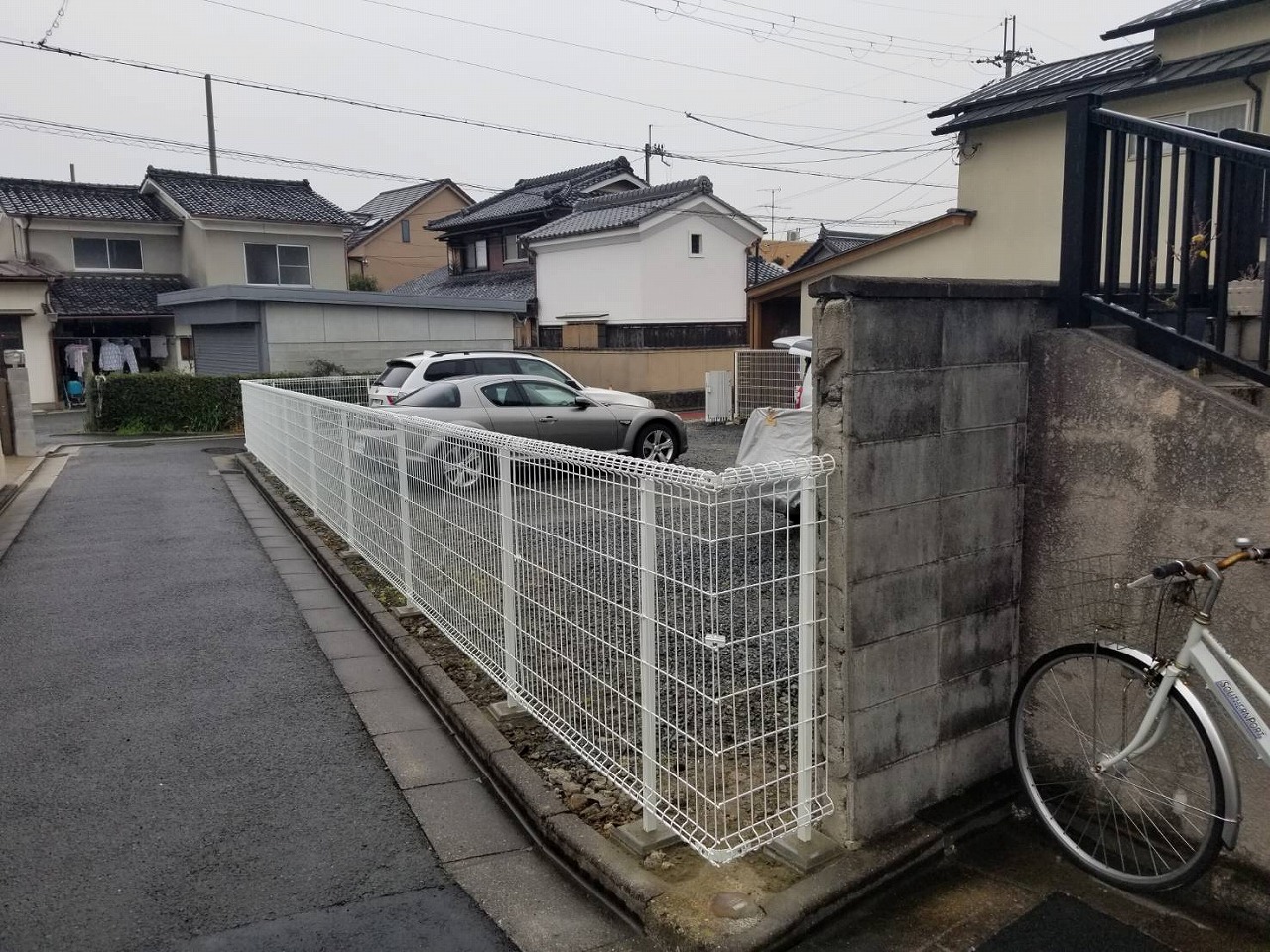 京都府向日市　ガレージフェンスやり替え工事