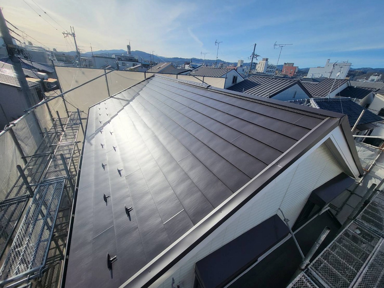 京都市左京区　戸建て屋根カバー工法工事