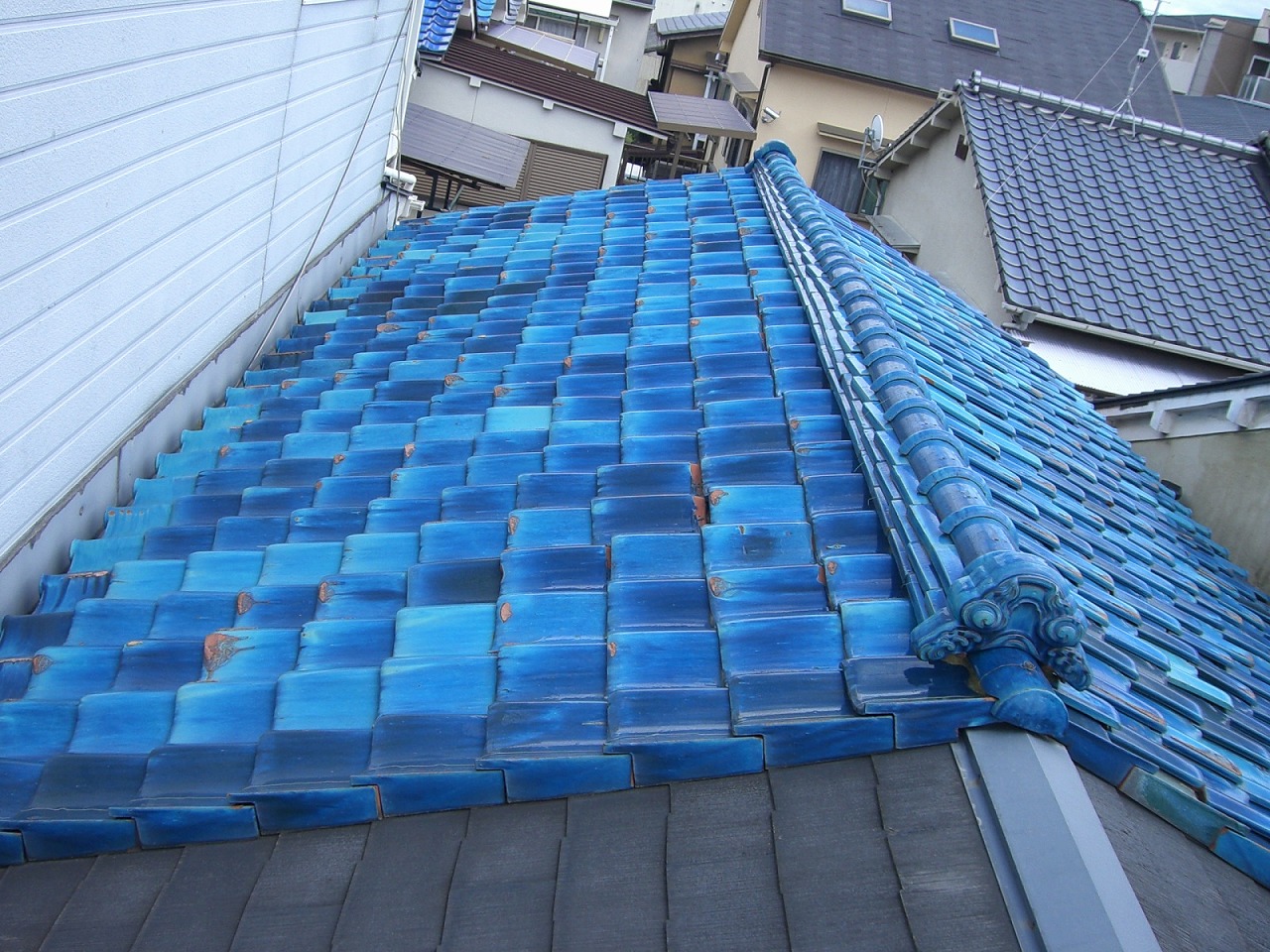 京都市南区　戸建て屋根瓦からエバールーフ工事