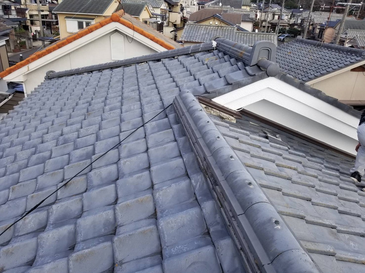 京都府城陽市　戸建て屋根瓦からガルバニウム立平葺き工事