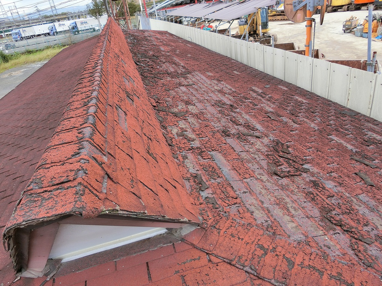 京都府八幡市　店舗シングル葺き屋根からガルバニウム立平葺き工事