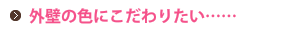 外壁の色にこだわりたい……