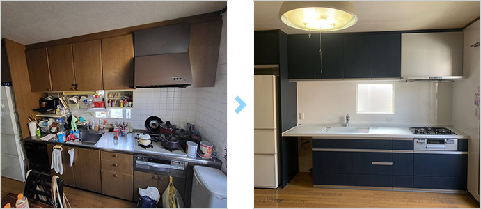 戸建てキッチン Before 戸建てキッチン After