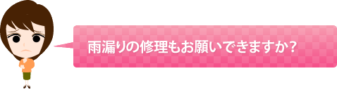 雨漏りの修理もお願いできますか?